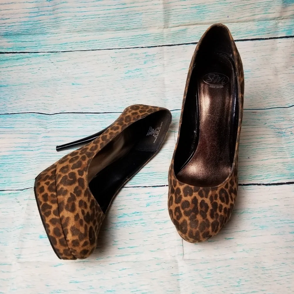 SM New York animal print platform shoes si…